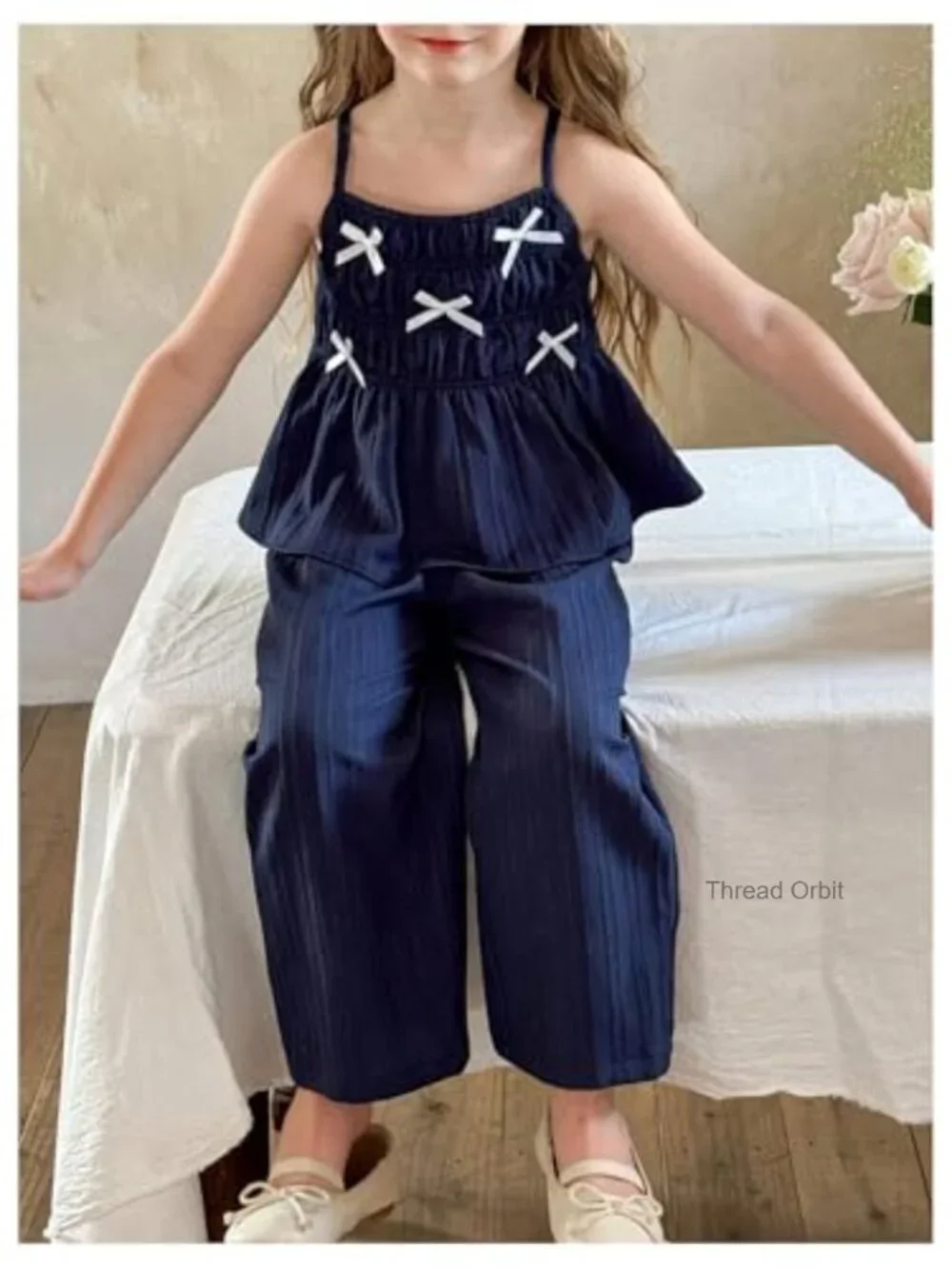 Toddler Girl 2 Piece Peplum Top and Pants Summer Set Size 6Y